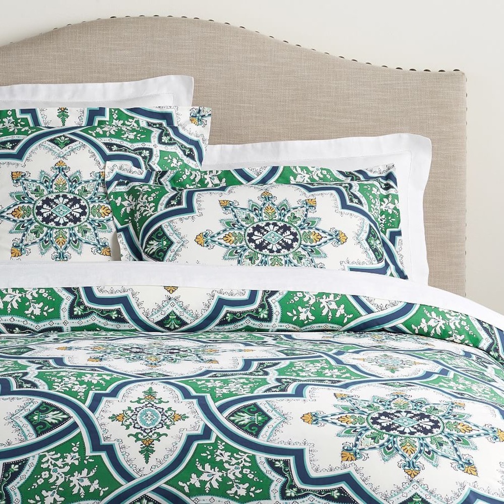 Pottery Barn King Duvet Cover and Shams | Blue Ashton Medallion